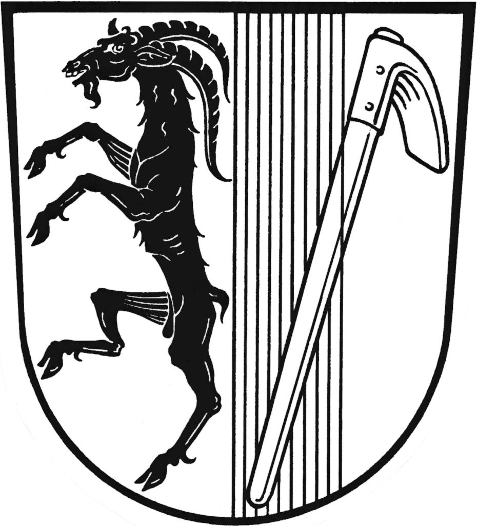 Wappen der Gemeinde Görisried in Schwarz-weiß